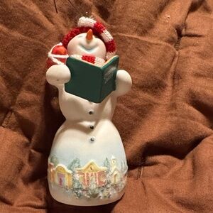 Hallmark Snowman Figurine with Red and Green Details